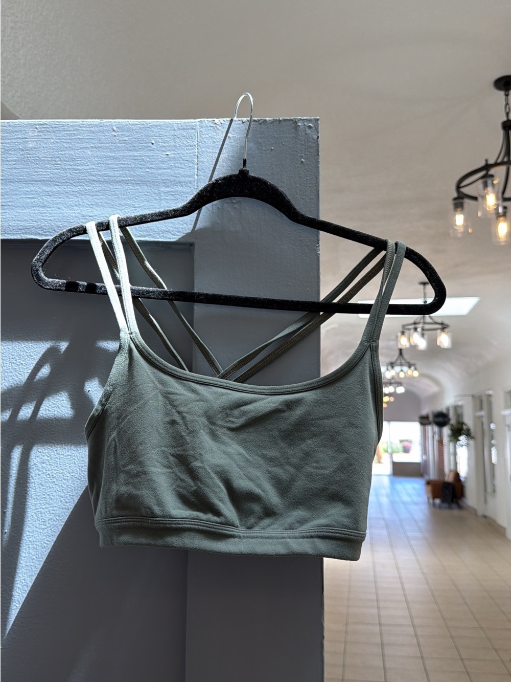 Athleta Olive Green Strappy Sports Bralette
